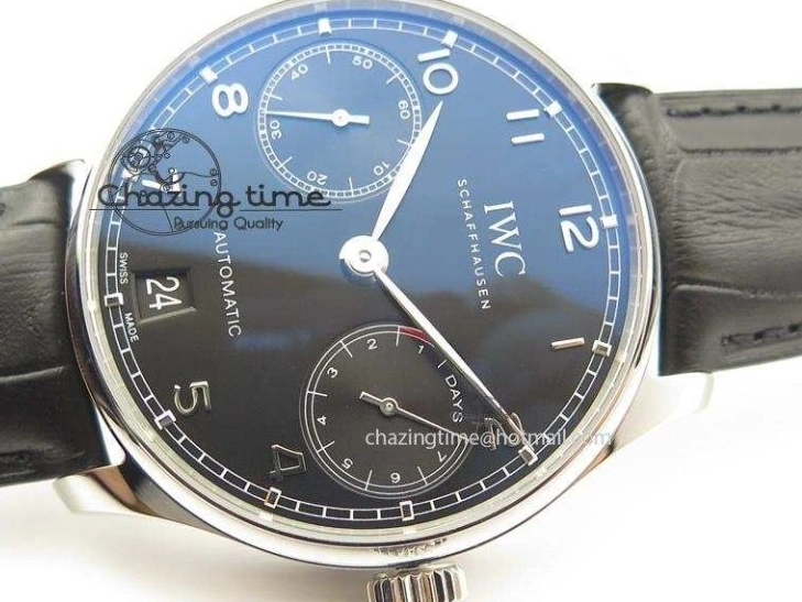 MIROTIME 0425 Practical Portuguese Real PR IW500109 ZF 1:1 Best Edition Black Dial On Black Leather Strap A52010 V 7308